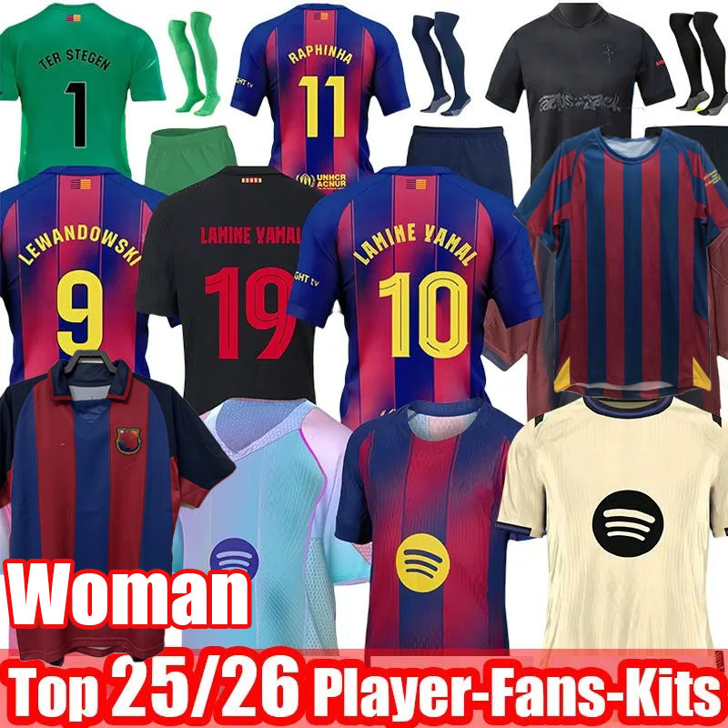 24 25 26 Barcelone LAMINE YAMAL PEDRI GAVI Soccer Jersey LEWANDOWSKI FERRAN Barcelonaes Football Shirt 10 11 Retro Football Shirt 2025 BarcelonaTracksuit Men Kids