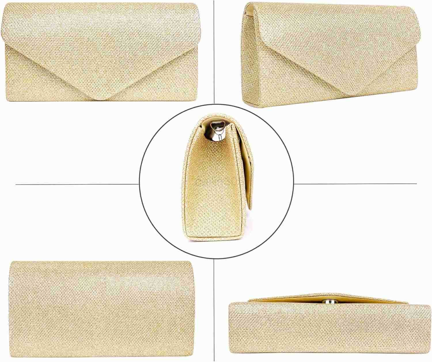 Purses for Women Sparkly Sequin Envelope CluTCh Evening Bag wChain Elegant Party Prom Dress Bride Purse Z25910