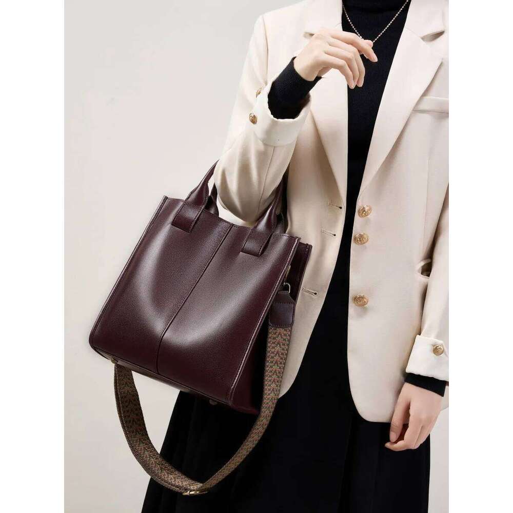 YANATARI Female Genuine Leather Handbags Women Shoulder Crossbody Vintage High-Capacity Tote Minimalist Bag
