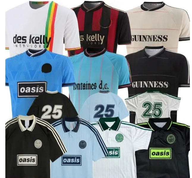 2025 Oasis Tour Jacquard Football Jersey Shirts Kit 25 26 Fontaines Dc Home Away Third Bohemians BLACK GUINNESS Soccer Jerseys 135th Anniversary Oasiss Live