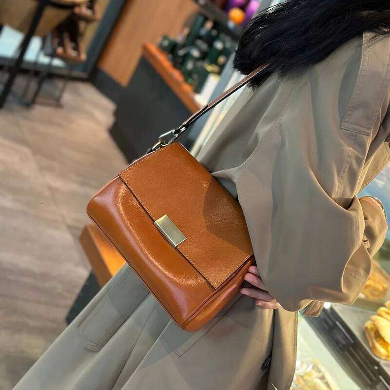 Handbags Female Crossbody Bags Vintage Genuine Women Shoulder Small Square Bag Soft Leather Cowhide Fashion