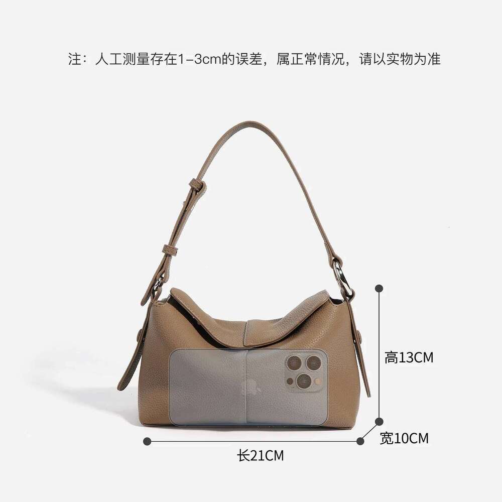 Genuine Leather Women's Underarm Head Layer Cowhide Shoulder Crossbody Commuter Bag Female Handbag Designer