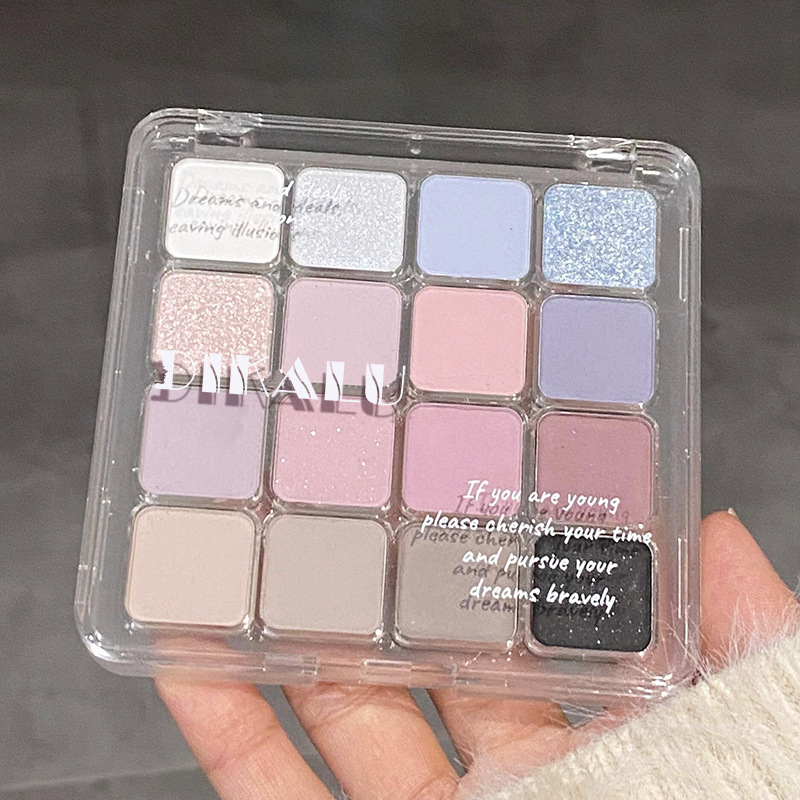 16 Colors Matte Eyeshadow Palette Melon Color Earth Tone Eye Shadow Makeup Waterproof Silkworm Brightening Glitter Plate X250827