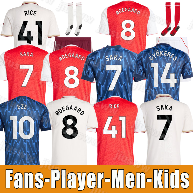 25 26 GYOKERES SAKA Soccer Jerseys EZE ZUBIMENDI MADUEKE ODEGAARD RICE HAVERTZ NWANERI MARTINELLI Calafiori SALIBA TROSSARD Football Shirt Kids Kit