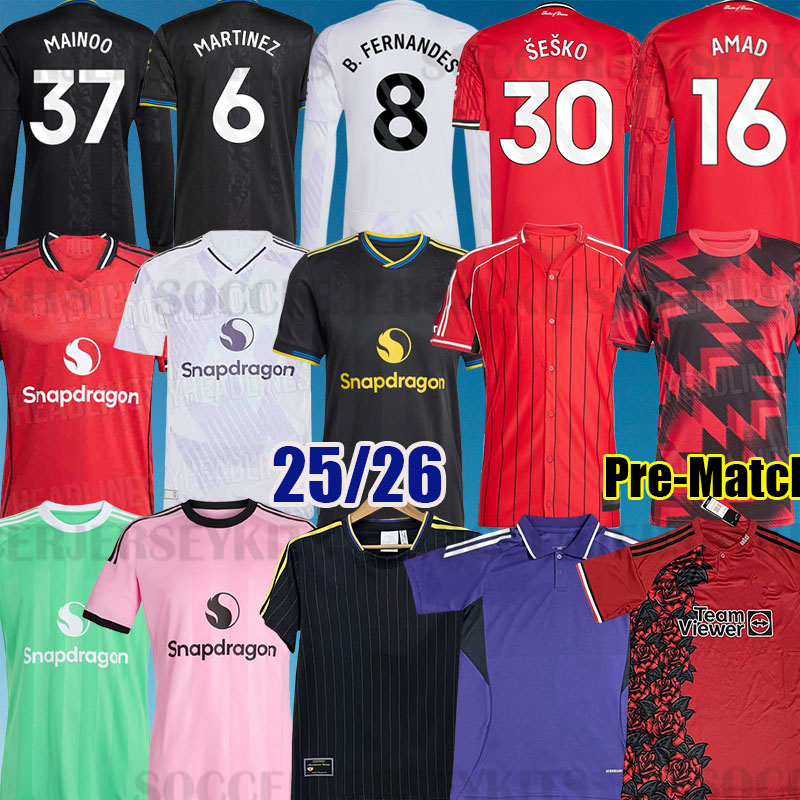 2025 26 manchesteeer unitedsoccer jerseys Manchest er United RASHFORD MAINOO 2025 2026 football shirt B. FERNANDES men kids player MUTDES Stone Roses unitedjersey