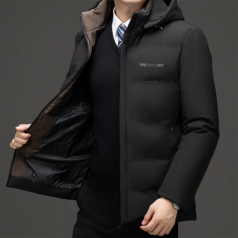 High Quality Hooded Thick Warm Waterproof Parkas Coat Male Loose Casual Winter Coats Men Business Mens Down Jacket 250911
