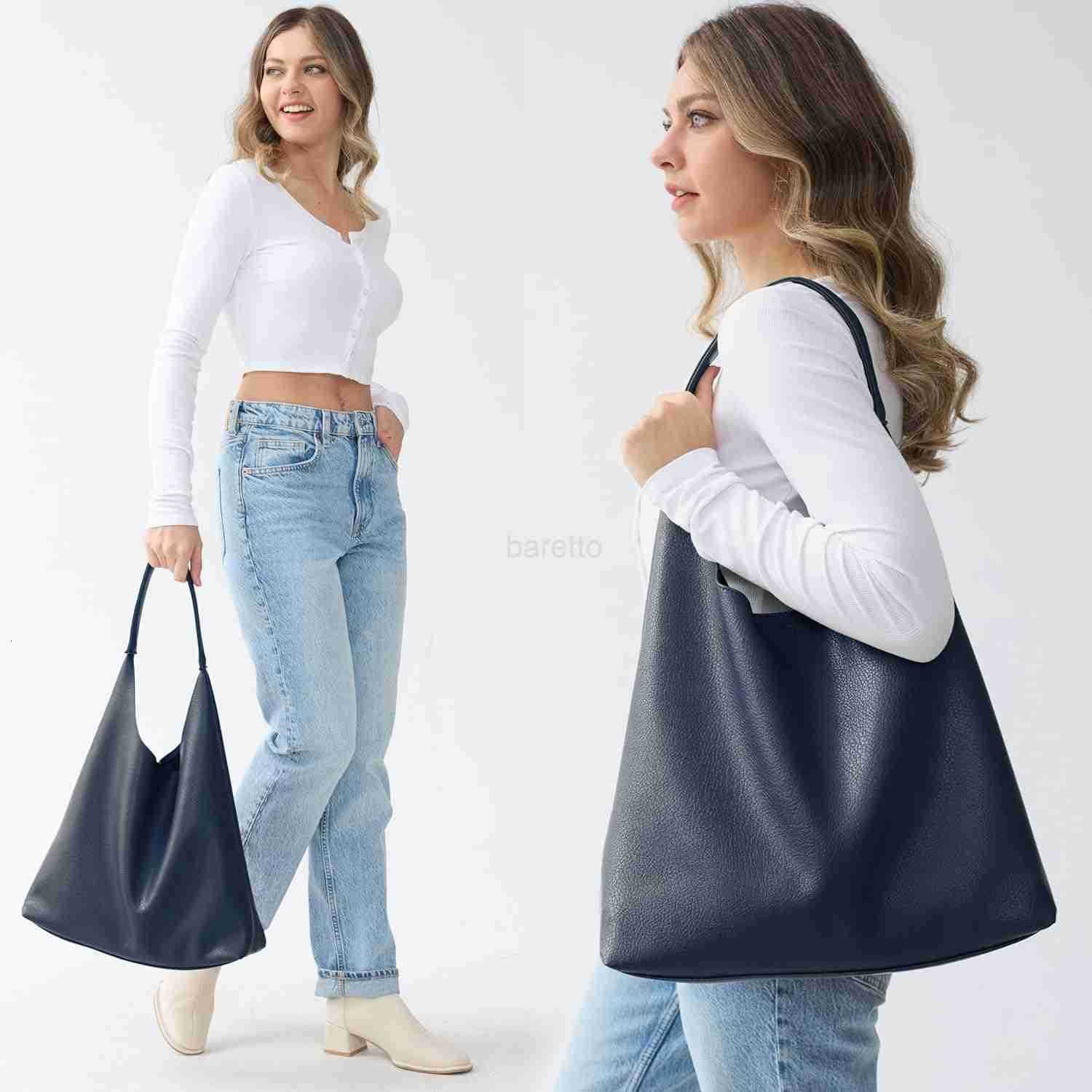omen Soft Vegan Leather Shoulder Handbag Slouchy Tote Purses M250828