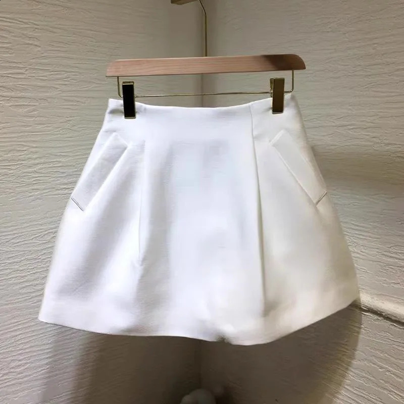 Xpqbb Korean Style White Mini Skirt for Women Streetwear High Wiast Puffy Short Skirts Ladies AllMatch Simple Aline Y2K 250827