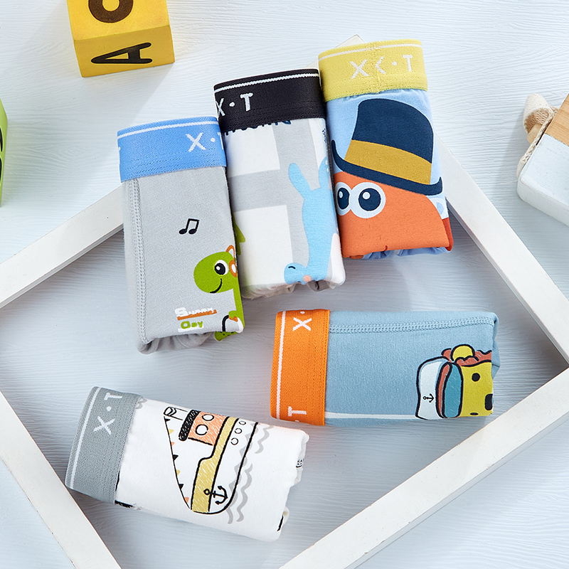 Comfortable Toddler Boy's Cotton Knickers with Elastic Waistband for Durability & Ease of Movement Combination of 5 items - 103-4