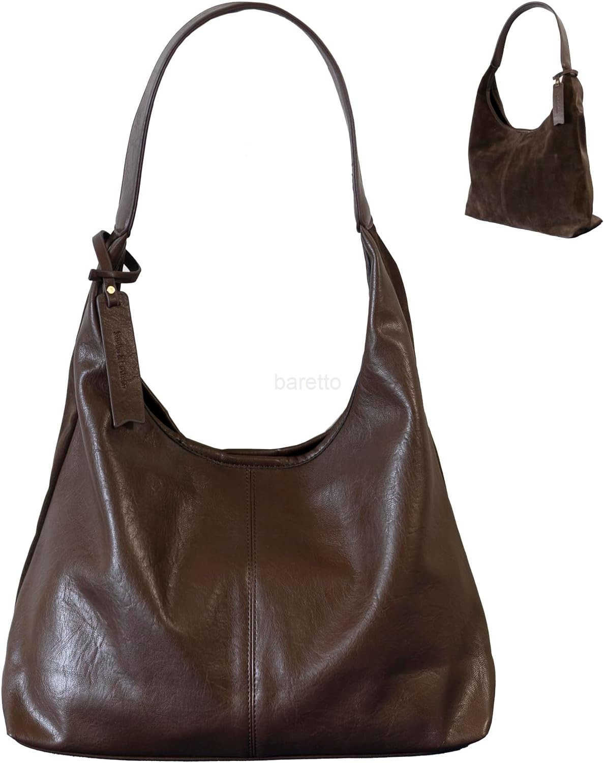 ather and Suede Tote Bag Shoulder Bag for Women Large Capacity Hobo Bag with Interior Pockets M250828