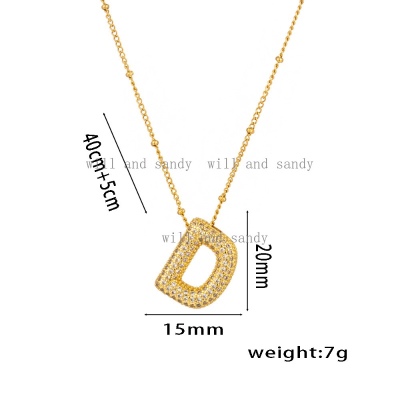 26 English Initial Letter Necklace Designer Jewelry Charm Cubic Zircon Diamond 18k Gold Name Necklaces Chain Woman Girl Gift Fashion Fine Jewelry