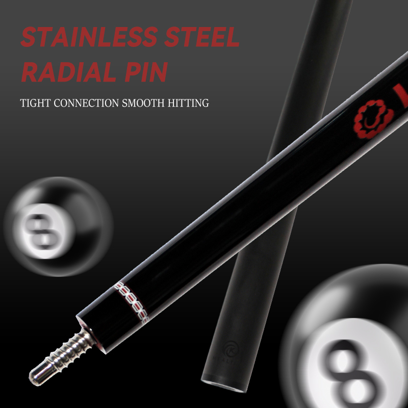 OKHEALING 1/2 Split Pool Cue Billiard Stick Carbon Fiber Billiard Cue 12.9mm Bakelite Tip Radial Pin / 8 Teeth Joint Length 1474mm/58inch Weight 20oz,
