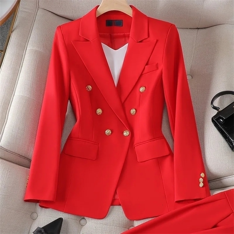 Elegant Womens Fashionable White WesternStyle Suit Zihongsuitsuit HighEnd Business Attire LongPants Set For Special Occasion 250828