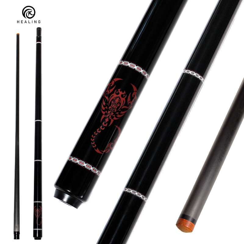 OKHEALING 1/2 Split Pool Cue Billiard Stick Carbon Fiber Billiard Cue 12.9mm Bakelite Tip Radial Pin / 8 Teeth Joint Length 1474mm/58inch Weight 20oz,