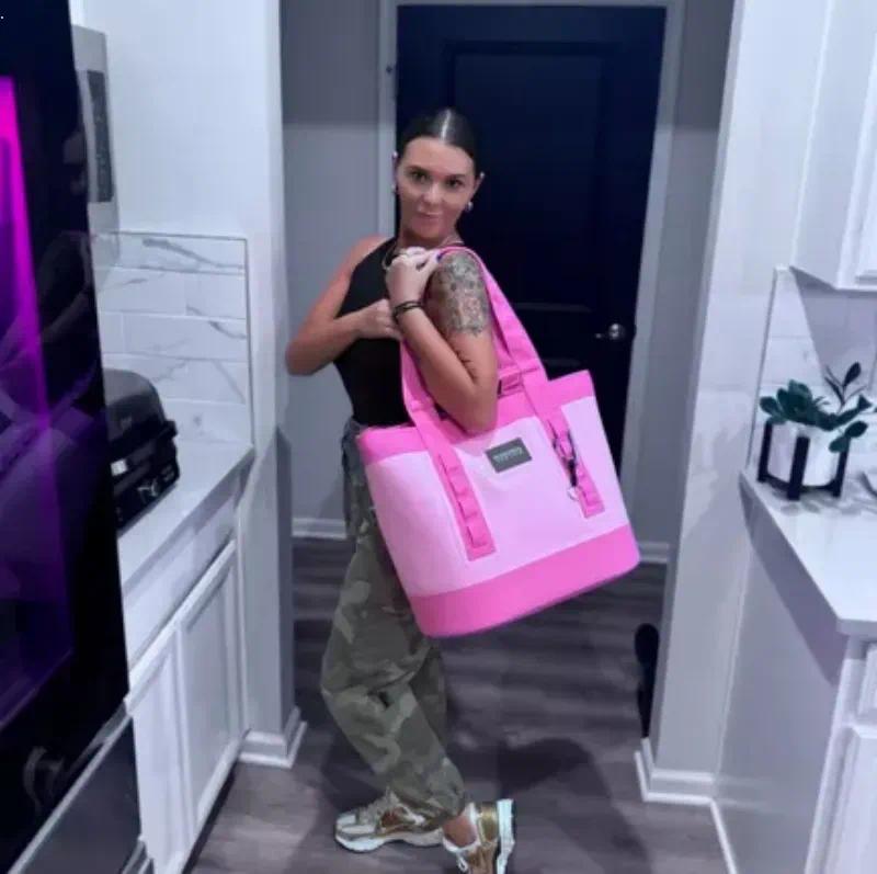 Designer Camino 35 Tote Bags Power Pink Limited Edition Color Cooler Lunch Bag Box Luxury Dividers All-Purpose Utility Boat and Beach Durable Waterproof