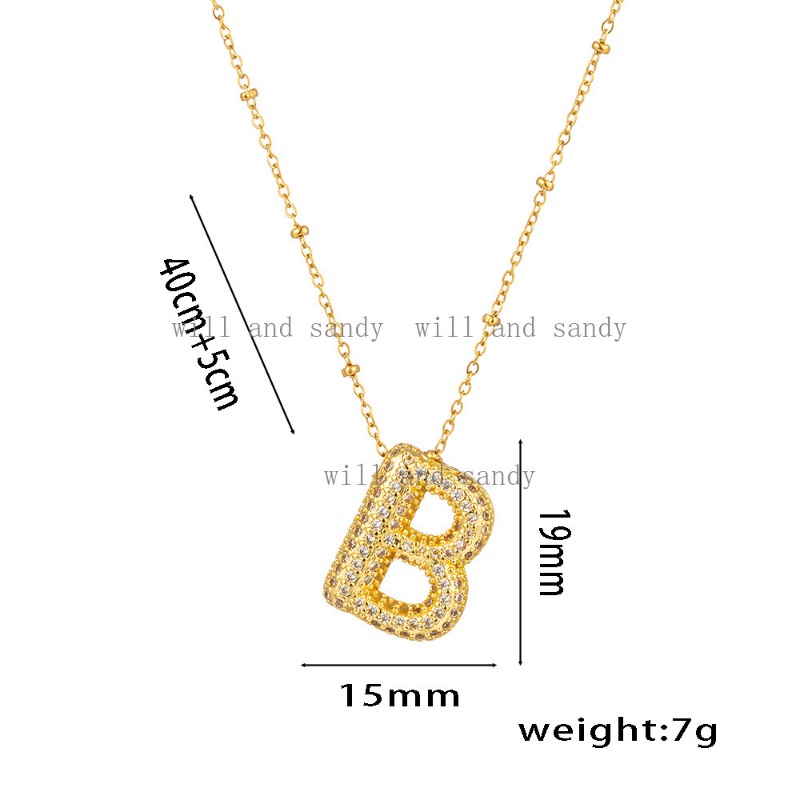 26 English Initial Letter Necklace Designer Jewelry Charm Cubic Zircon Diamond 18k Gold Name Necklaces Chain Woman Girl Gift Fashion Fine Jewelry