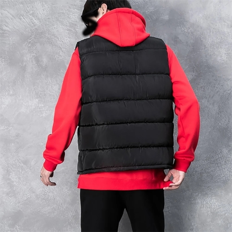 White Vest Jacket Men Slim Fit Stand Collar Sleeveless Puffer Jackets Spring Autumn Casual Waistcoat Warm Coat Trends 250923
