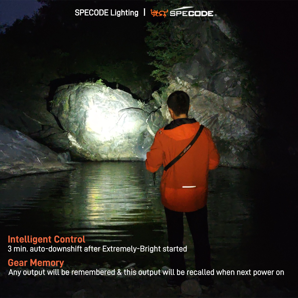 SPECODE G25c Rechargeable LED Flashlights High Lumens 8 Modes Super Bright Waterproof Cold White for Emergencies Camping Hiking Home Outdoors