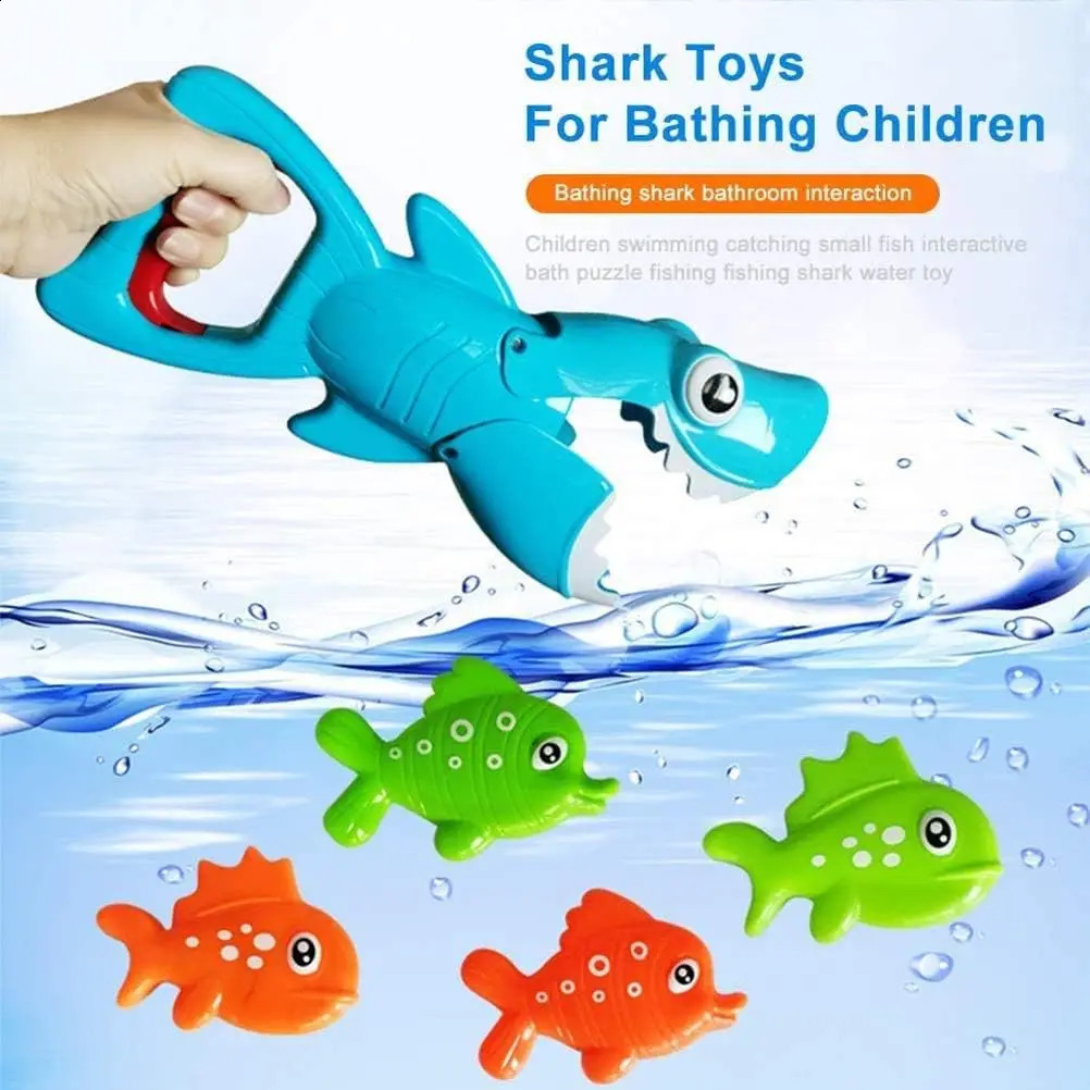 Shark Grabber Bath Toys with Teeth Biting Action Include 4 Toy Fish Swim Pool Bathtub for Kids Boys Girls Toddlersgift 250827