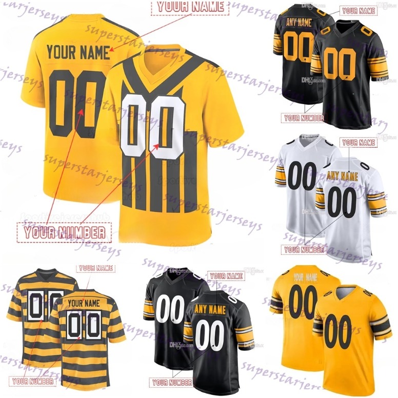 Custom Design Throwback Jerseys Aaron Rodgers Jack Sawyer Will Howard DK Metcalf Watt Football Patrick Queen Joey Porter Jr Franco Polamalu Fitzpatric