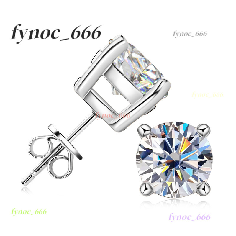 Custom Quality 925 Sterling Silver 18k Gold Certified 0.1ct 0.3ct 0.5ct 1ct 2ct 3ct Diamond Moissanite Stud Earrings for Women