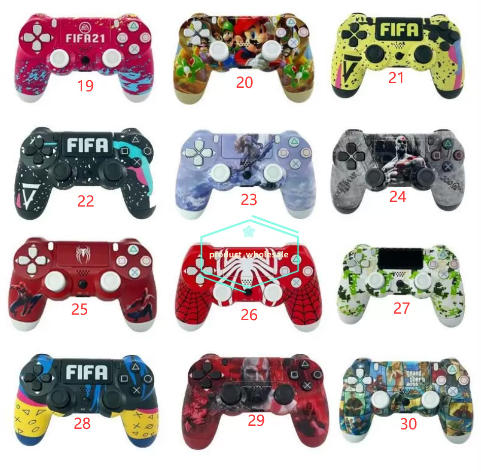 New Colors PS4 For Wireless Controller Joystick Shock Game P4 Console Controllers Adapter Colorful Bluetooth gamepad Vibration Charger Retail Box