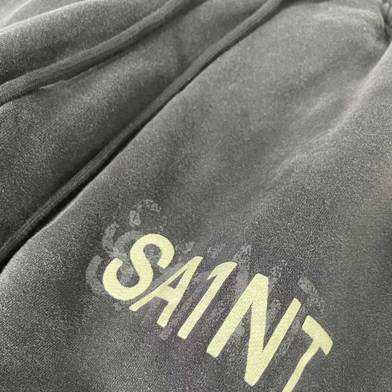 Winter High Street American Casual Loose Saint Sweatpants Men Women Vintage Graffiti Print Drawstring Jogging Pants Trousers X250828