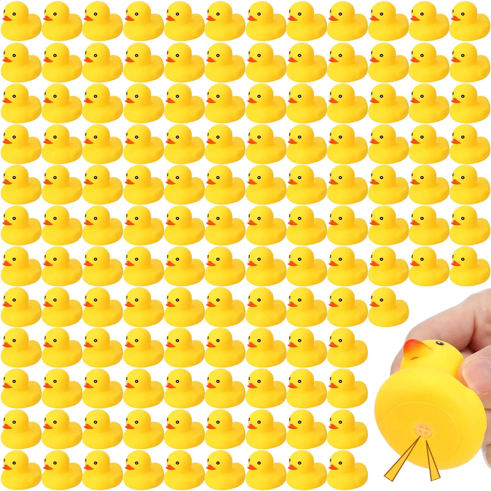 10200pcs Yellow Rubber Duck Bath Toys Mini Squeak Ducks Bulk for Tiny Baby Shower Preschool Bathtub Toy Pool Party Supplies 250827