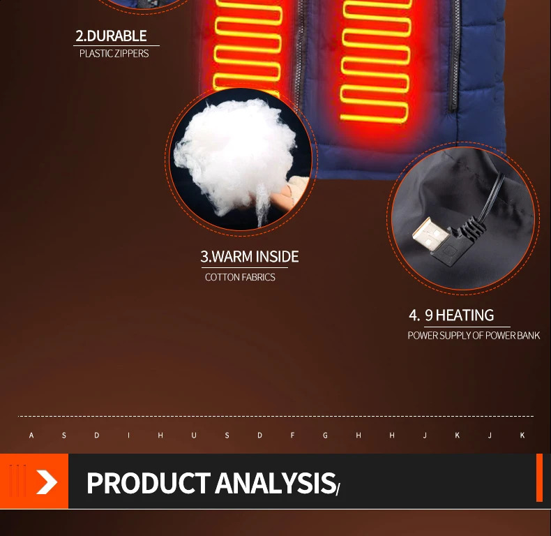 9 Heated Vest Zones Electric Jackets Men Women Sportswear Coat Graphene Heat USB Heating Jacket For Camping 251023