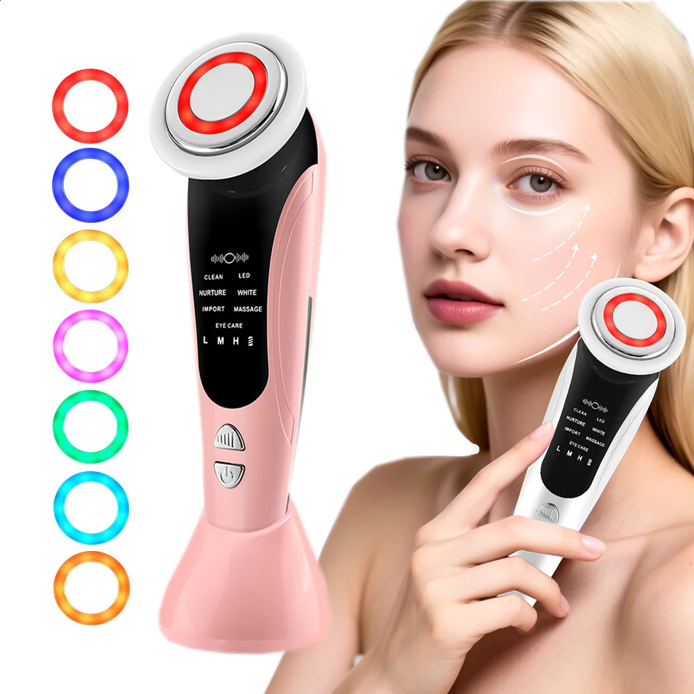 7 in 1 Facial Massager Vibration Compress Skin Care Tool Skin Rejuvenation EMS Facial Firming Massager Face Eye Care 250820