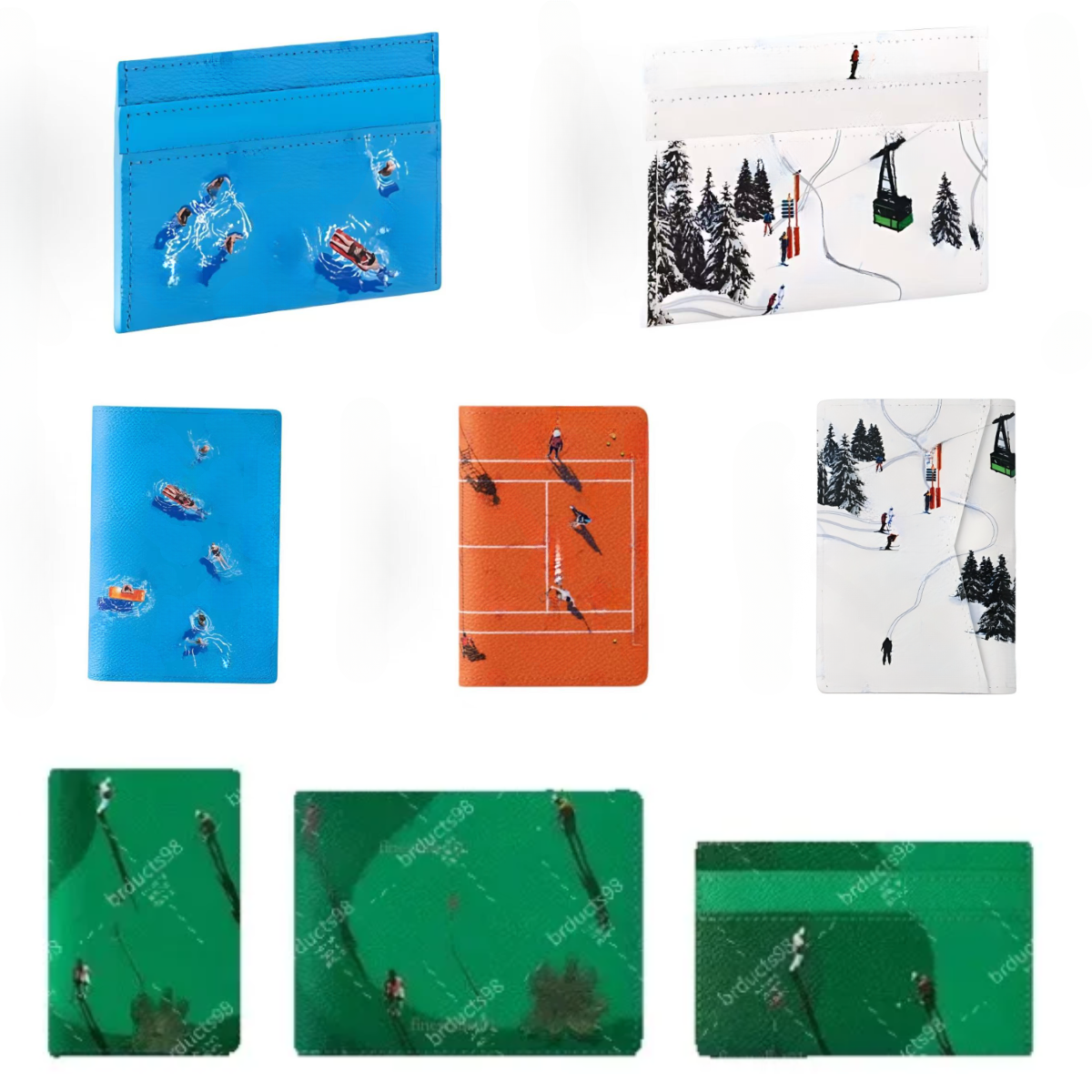 golf card holder holiday sports series swimming ski style football model card holder passport bag designer eallet golf wallet swimming wallet ski walle s4