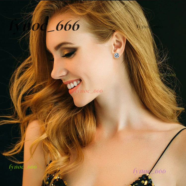 Custom Quality 925 Sterling Silver 18k Gold Certified 0.1ct 0.3ct 0.5ct 1ct 2ct 3ct Diamond Moissanite Stud Earrings for Women