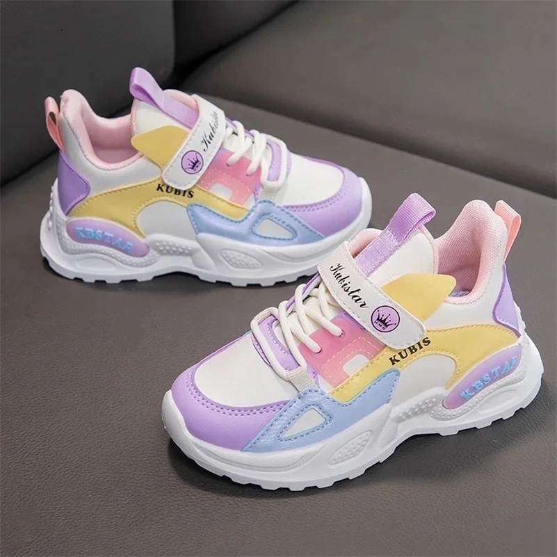 Kids Spring Sneakers Girls School Casual Outdoor Breathable Running Light Soft Tenis Pink Nonslip Children Shoes 250828 XJ260303