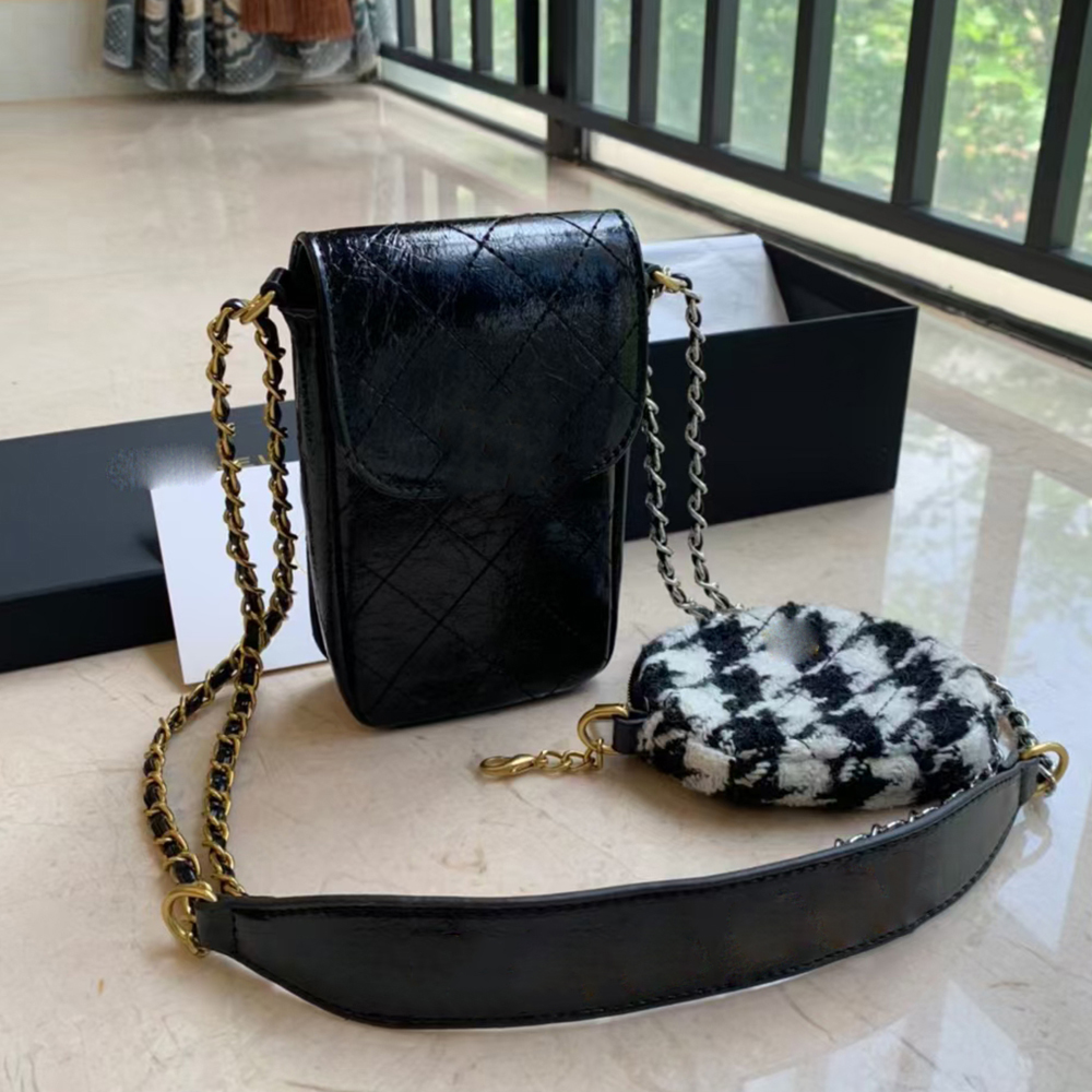 2 in 1 Medieval Hobo Mobile Phone Storage Box Bag Garden Large Capacity Women Shoulder Chest Pack Lady Tote Chains Storage box