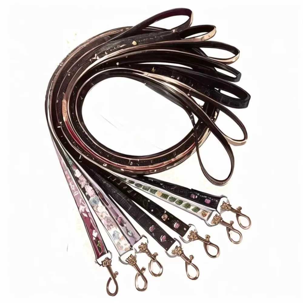 Dog Collar Leash set ic Presbyopia Designer Letters Pattern Print Leashes PU Leather Fashion Adjustable Neck Strap T250827