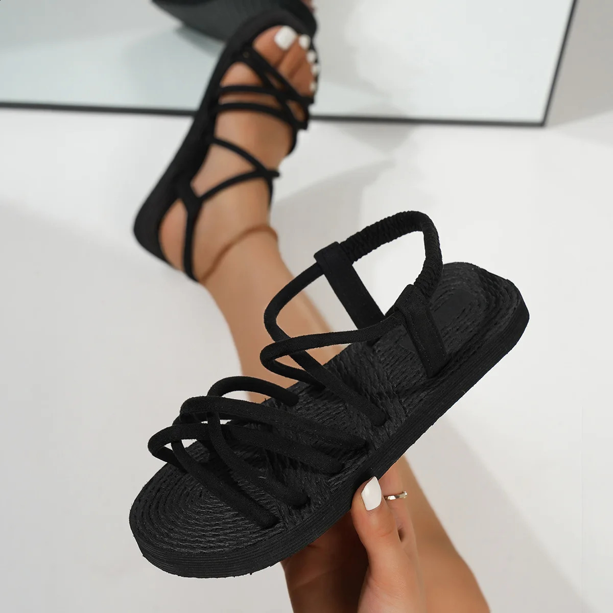 2025 Summer Leisure Sandals For Women Flat Shoes Soft EVA Sole Light Weight Female Daily Walking Sandalias Street Footwear 250820