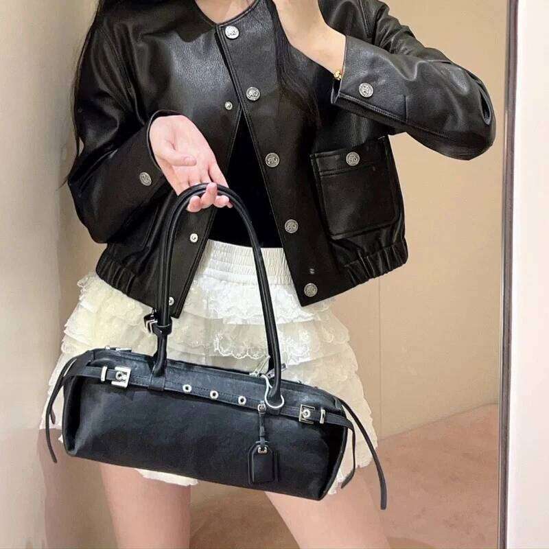 Custom Initials Long Strip Bags For Women Designer Handbag Purses 2025 New In PU Belt Buckle Top Handle Underarm Shoulder