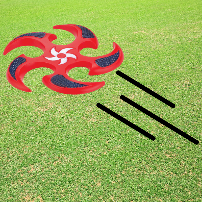 9.3 - Inch PU Throwing Star Flying Disc - Red and Blue Design for Outdoor Fun