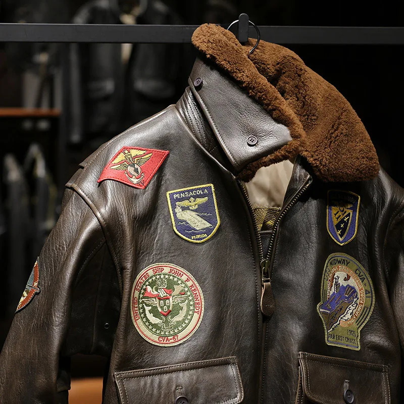 European American Plus Size Winter Thickened Sheepskin Flight G1 Bomber Coat Removable Fur Real Leather Jacket Men 251023