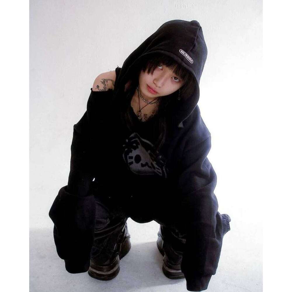 Y2k Hoodie Women Haruku Kawaii Gothic Clothing Cute Graphic Print Oversized Pullover Sweatshirt New Japanese Casual Tops