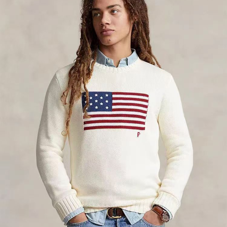 Luxury Designer Womens Mens Sweaters Ladies Knitted Sweater Jumpers American Flag Trendy Winter HighEnd Comfortable Cotton Men Women Pullover Sweatshirt