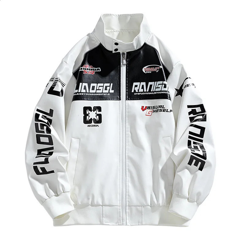 European And American Fashion Racing Suit Cool Jacket MenS Style Leather High Street Motorcycle Clothing 250902