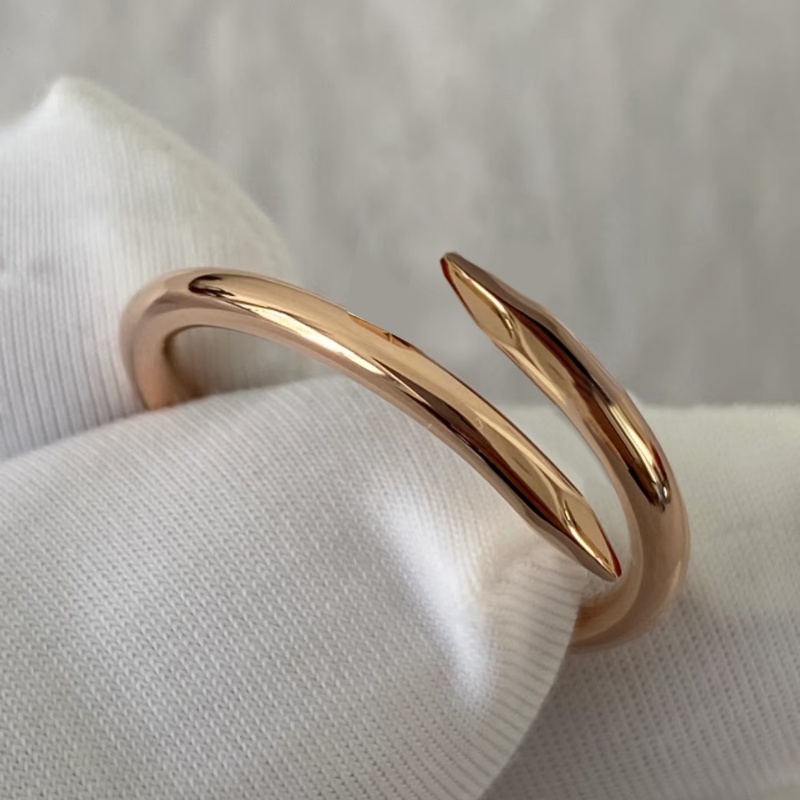 Nail Ring Designer Jewelry For Women Men Crystal Luxury Titanium Steel Alloy Silver Rose Gold-Plated Fashion Accessories Never Fade Engagement Wedding Gifts