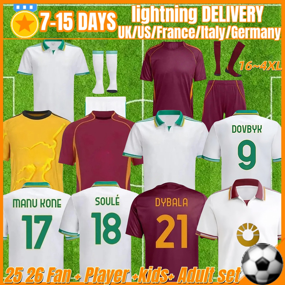25 26 Rome soccer jersey football shirt 24 25 26 ROMA ABRAHAM PAREDES DYBLA MANCINI E. LE FEE ZALEWSKI EL SHAARAWY ROME men kids