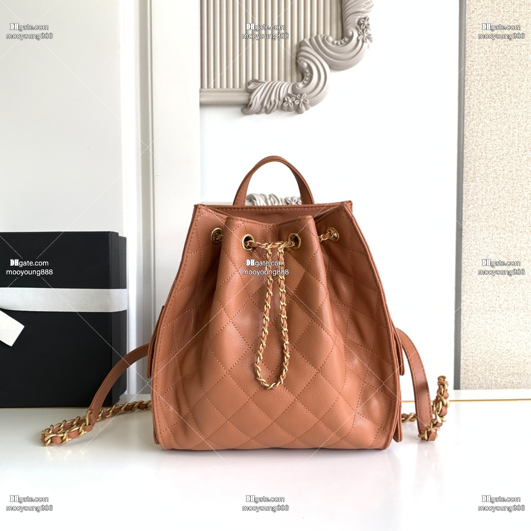 12A Upgrade Mirror Quality Designer 25 Backpack Caviar Shoulder Bags for Women Luxury Backpack Real Leather School Bag Doule Chain Quilted Purse