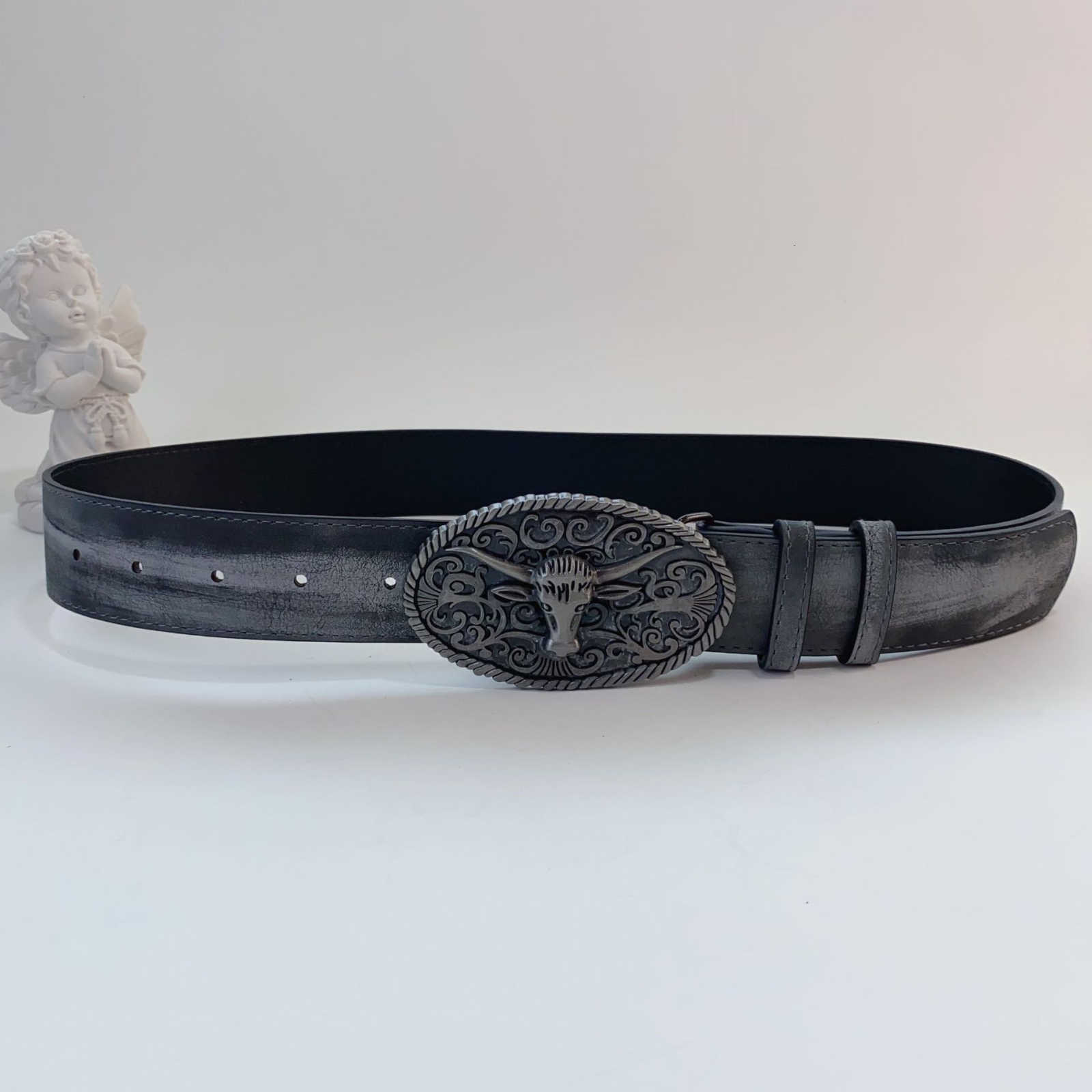 Belted Lady Western Cowboy Casual Pants with a Unique Denim Comfy, Stylish, Trendy, Retro Belt and Simple Belt