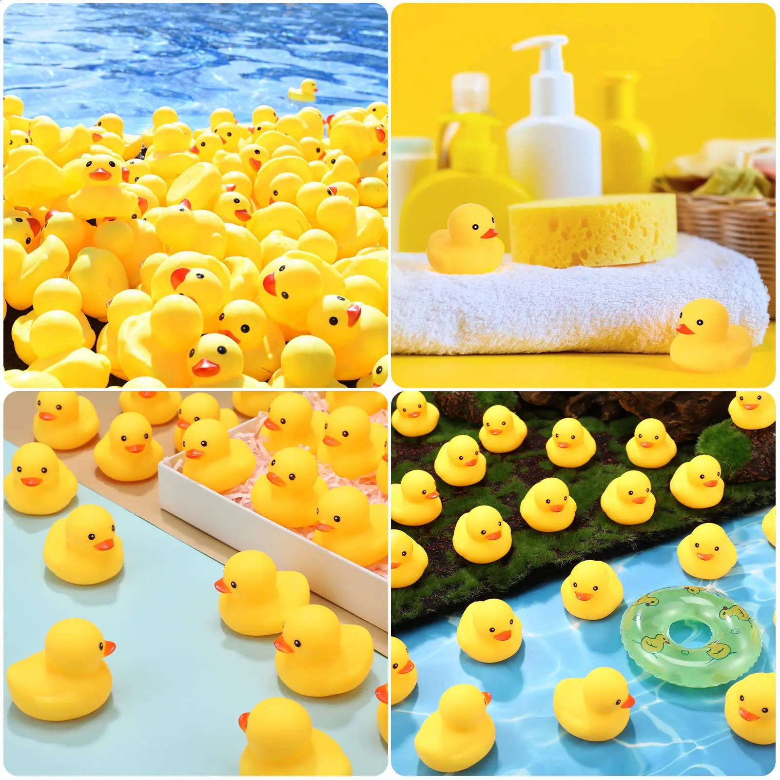 10200pcs Yellow Rubber Duck Bath Toys Mini Squeak Ducks Bulk for Tiny Baby Shower Preschool Bathtub Toy Pool Party Supplies 250827