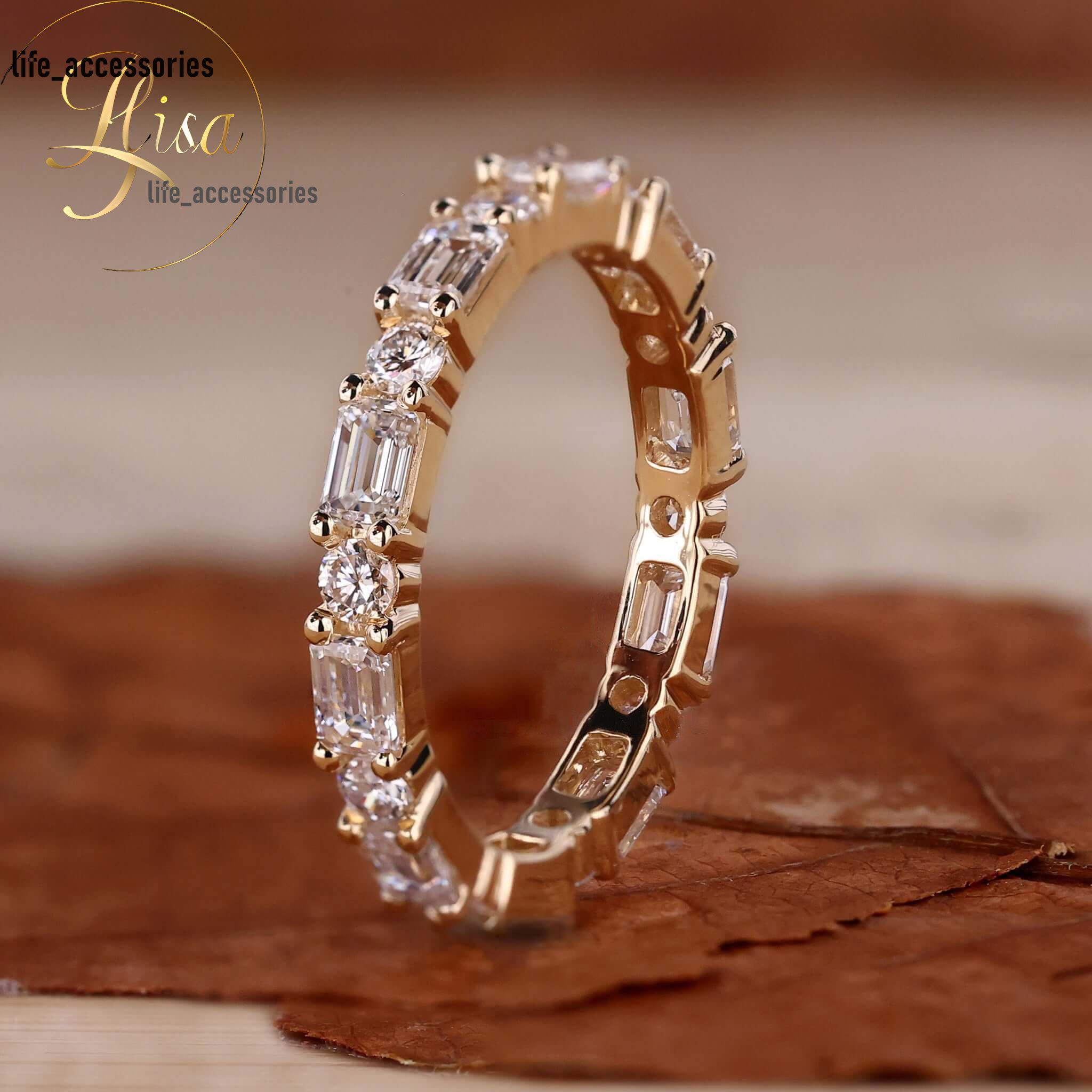 GIA IGI Certified 1.41CT 925 Sterling Silver Wedding Ring High Quality Yellow Gold Lab Made Diamond Band Ring Women Jewelry