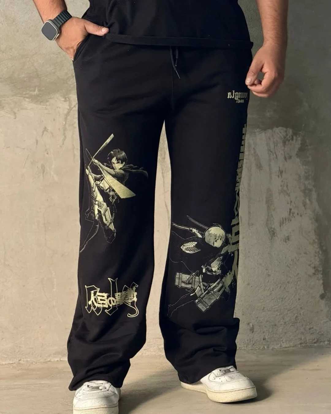 2K Attack on Titan Pants Men Baggy Popular Trouser Wide Leg Harajuku Streetwear Casual Vintage Hip Hop Joggers Women Clothing X250828