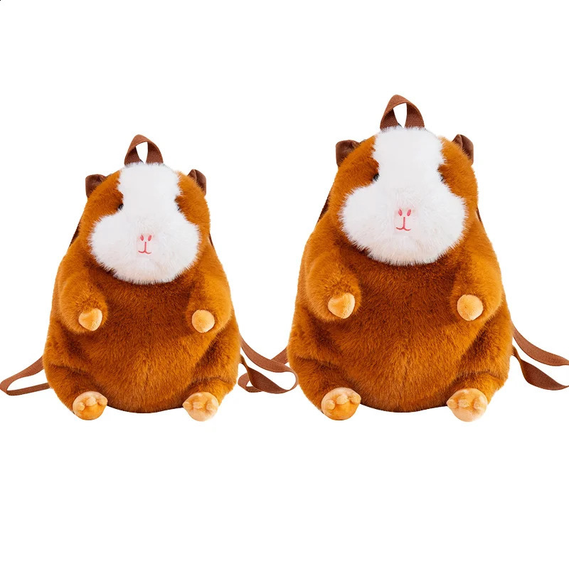 Cute Cartoon Guinea Pig Plush Backpacks Soft Stufted Dolls Kawaii Piggy Plushies Bag Childrens Backpack Womens Handbag 250828